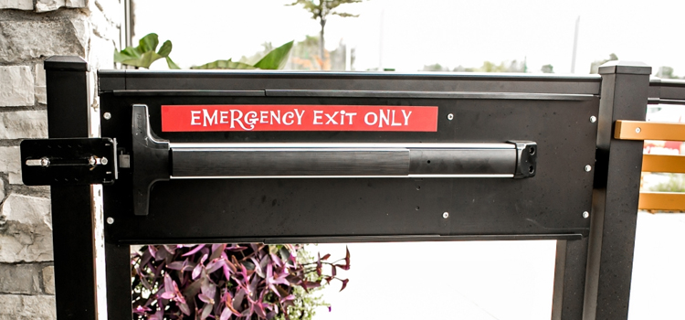 emergency push bar installation in Southwest Edmonton