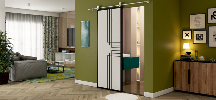 sliding bathroom door installation in Southwest Edmonton
